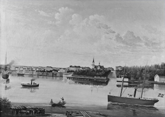 Umeå Harbor, C.V. Lundberg, 1892